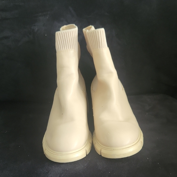 Cream Ankle Boots - Picture 1 of 6